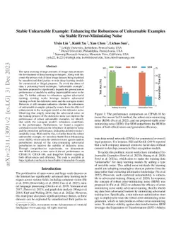 Stable Unlearnable Example: Enhancing the Robustness of Unlearnable
  Examples via Stable Error-Minimizing Noise