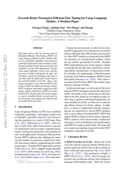 Towards Better Parameter-Efficient Fine-Tuning for Large Language
  Models: A Position Paper