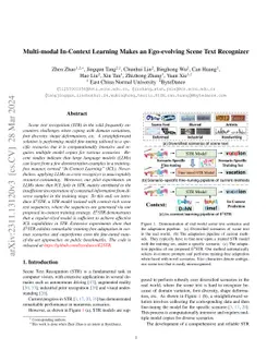 Multi-modal In-Context Learning Makes an Ego-evolving Scene Text
  Recognizer