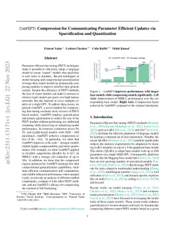 ComPEFT: Compression for Communicating Parameter Efficient Updates via Sparsification and Quantization