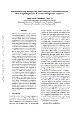 Towards Detecting, Recognizing, and Parsing the Address Information from
  Bangla Signboard: A Deep Learning-based Approach