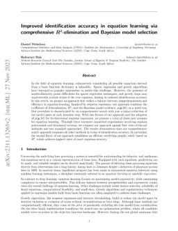 Improved identification accuracy in equation learning via comprehensive
  $\boldsymbol{R^2}$-elimination and Bayesian model selection
