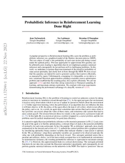 Probabilistic Inference in Reinforcement Learning Done Right