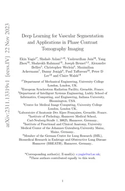 Deep Learning for Vascular Segmentation and Applications in Phase
  Contrast Tomography Imaging