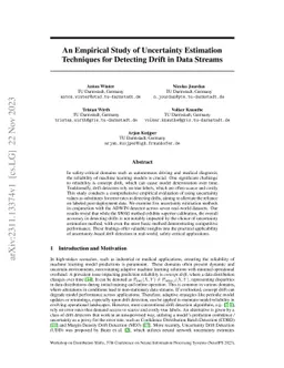 An Empirical Study of Uncertainty Estimation Techniques for Detecting
  Drift in Data Streams