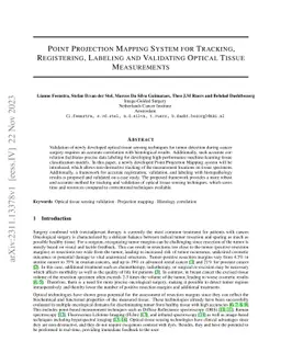 Point Projection Mapping System for Tracking, Registering, Labeling and
  Validating Optical Tissue Measurements
