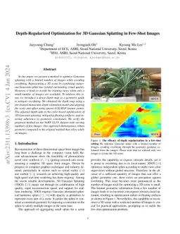 Depth-Regularized Optimization for 3D Gaussian Splatting in Few-Shot
  Images