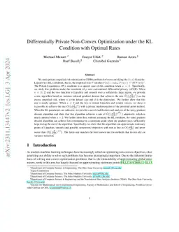 Differentially Private Non-Convex Optimization under the KL Condition
  with Optimal Rates