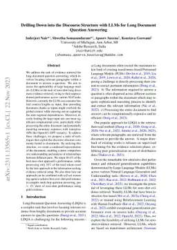 Drilling Down into the Discourse Structure with LLMs for Long Document
  Question Answering