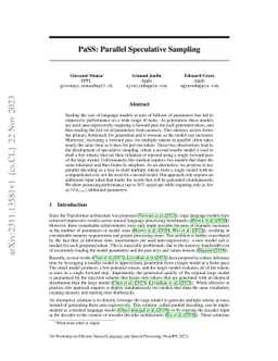 PaSS: Parallel Speculative Sampling
