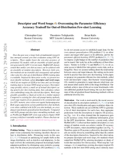 Descriptor and Word Soups: Overcoming the Parameter Efficiency Accuracy
  Tradeoff for Out-of-Distribution Few-shot Learning