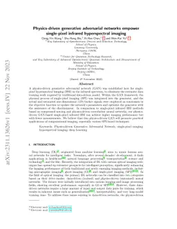 Physics-driven generative adversarial networks empower single-pixel
  infrared hyperspectral imaging