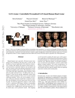 GAN-Avatar: Controllable Personalized GAN-based Human Head Avatar