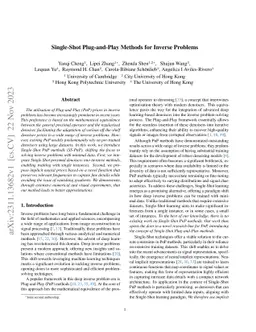 Single-Shot Plug-and-Play Methods for Inverse Problems