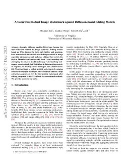 A Somewhat Robust Image Watermark against Diffusion-based Editing Models