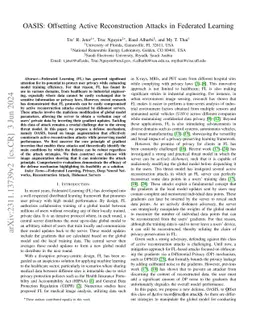 OASIS: Offsetting Active Reconstruction Attacks in Federated Learning