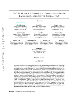 DaG LLM ver 1.0: Pioneering Instruction-Tuned Language Modeling for
  Korean NLP