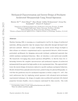 Mechanical Characterization and Inverse Design of Stochastic Architected
  Metamaterials Using Neural Operators