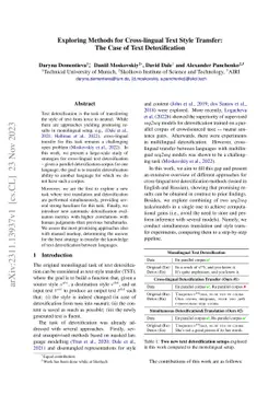 Exploring Methods for Cross-lingual Text Style Transfer: The Case of
  Text Detoxification