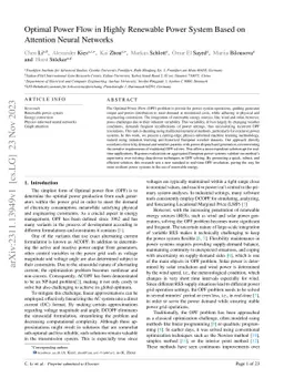 Optimal Power Flow in Highly Renewable Power System Based on Attention
  Neural Networks