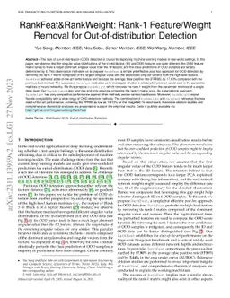 RankFeat&RankWeight: Rank-1 Feature/Weight Removal for
  Out-of-distribution Detection