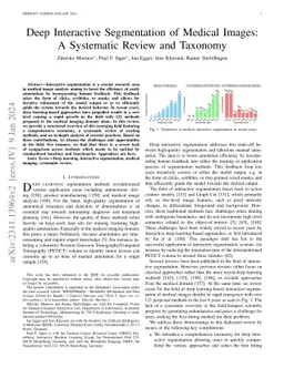 Deep Interactive Segmentation of Medical Images: A Systematic Review and
  Taxonomy