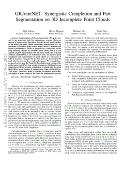 GRJointNET: Synergistic Completion and Part Segmentation on 3D
  Incomplete Point Clouds