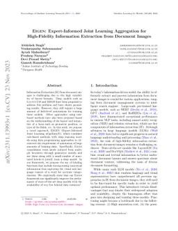 EIGEN: Expert-Informed Joint Learning Aggregation for High-Fidelity
  Information Extraction from Document Images