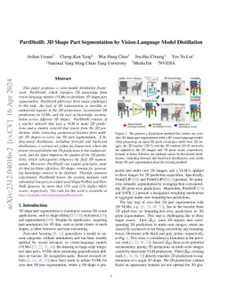 PartDistill: 3D Shape Part Segmentation by Vision-Language Model
  Distillation