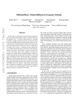DiffusionPhase: Motion Diffusion in Frequency Domain