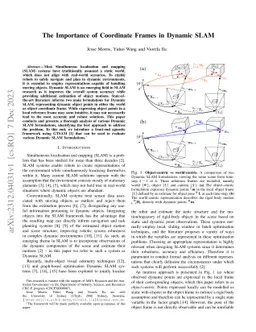 The Importance of Coordinate Frames in Dynamic SLAM