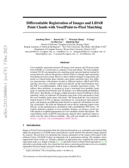 Differentiable Registration of Images and LiDAR Point Clouds with
  VoxelPoint-to-Pixel Matching