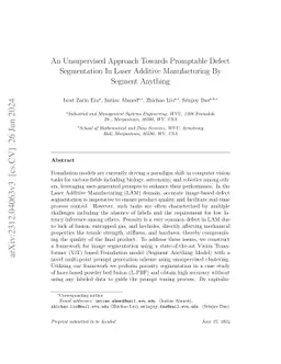 An unsupervised approach towards promptable defect segmentation in
  laser-based additive manufacturing by Segment Anything