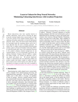 Learn to Unlearn for Deep Neural Networks: Minimizing Unlearning
  Interference with Gradient Projection