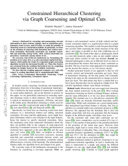 Constrained Hierarchical Clustering via Graph Coarsening and Optimal
  Cuts