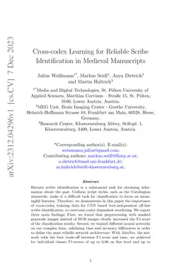 Cross-codex Learning for Reliable Scribe Identification in Medieval
  Manuscripts