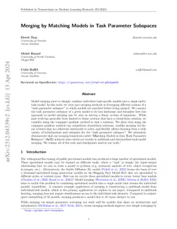 Merging by Matching Models in Task Parameter Subspaces