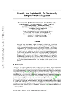 Causality and Explainability for Trustworthy Integrated Pest Management