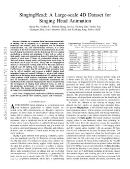 SingingHead: A Large-scale 4D Dataset for Singing Head Animation