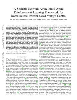 A Scalable Network-Aware Multi-Agent Reinforcement Learning Framework
  for Decentralized Inverter-based Voltage Control