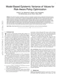 Model-Based Epistemic Variance of Values for Risk-Aware Policy
  Optimization