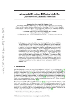 Adversarial Denoising Diffusion Model for Unsupervised Anomaly Detection