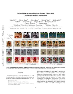 DreamVideo: Composing Your Dream Videos with Customized Subject and
  Motion