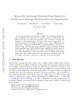 Horizon-Free and Instance-Dependent Regret Bounds for Reinforcement
  Learning with General Function Approximation