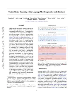 Chain of Code: Reasoning with a Language Model-Augmented Code Emulator