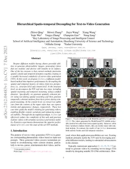 Hierarchical Spatio-temporal Decoupling for Text-to-Video Generation