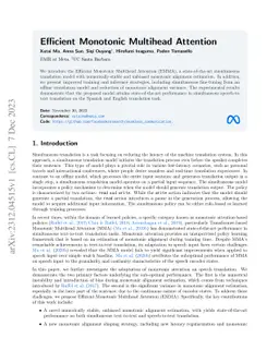 Efficient Monotonic Multihead Attention