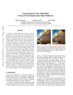 Correspondences of the Third Kind: Camera Pose Estimation from Object
  Reflection