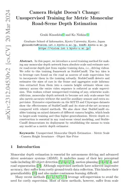 Camera Height Doesn't Change: Unsupervised Training for Metric Monocular
  Road-Scene Depth Estimation