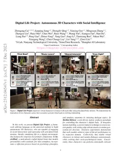 Digital Life Project: Autonomous 3D Characters with Social Intelligence